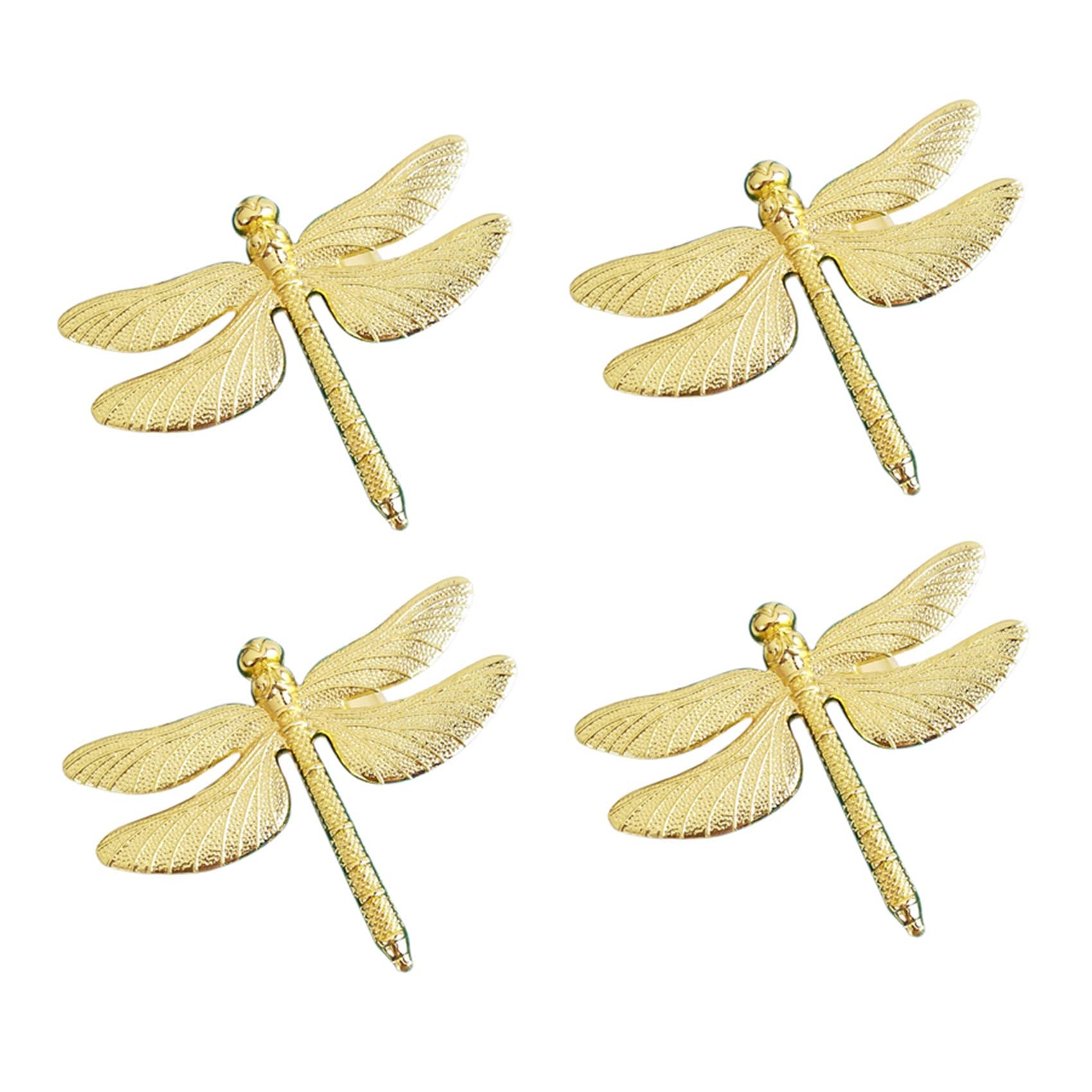 Hndhbfgrt 24PCS Dragonfly Napkin Ring Gold DIY Hotel Wedding Banquet Table Display Metal Napkin Buckle
