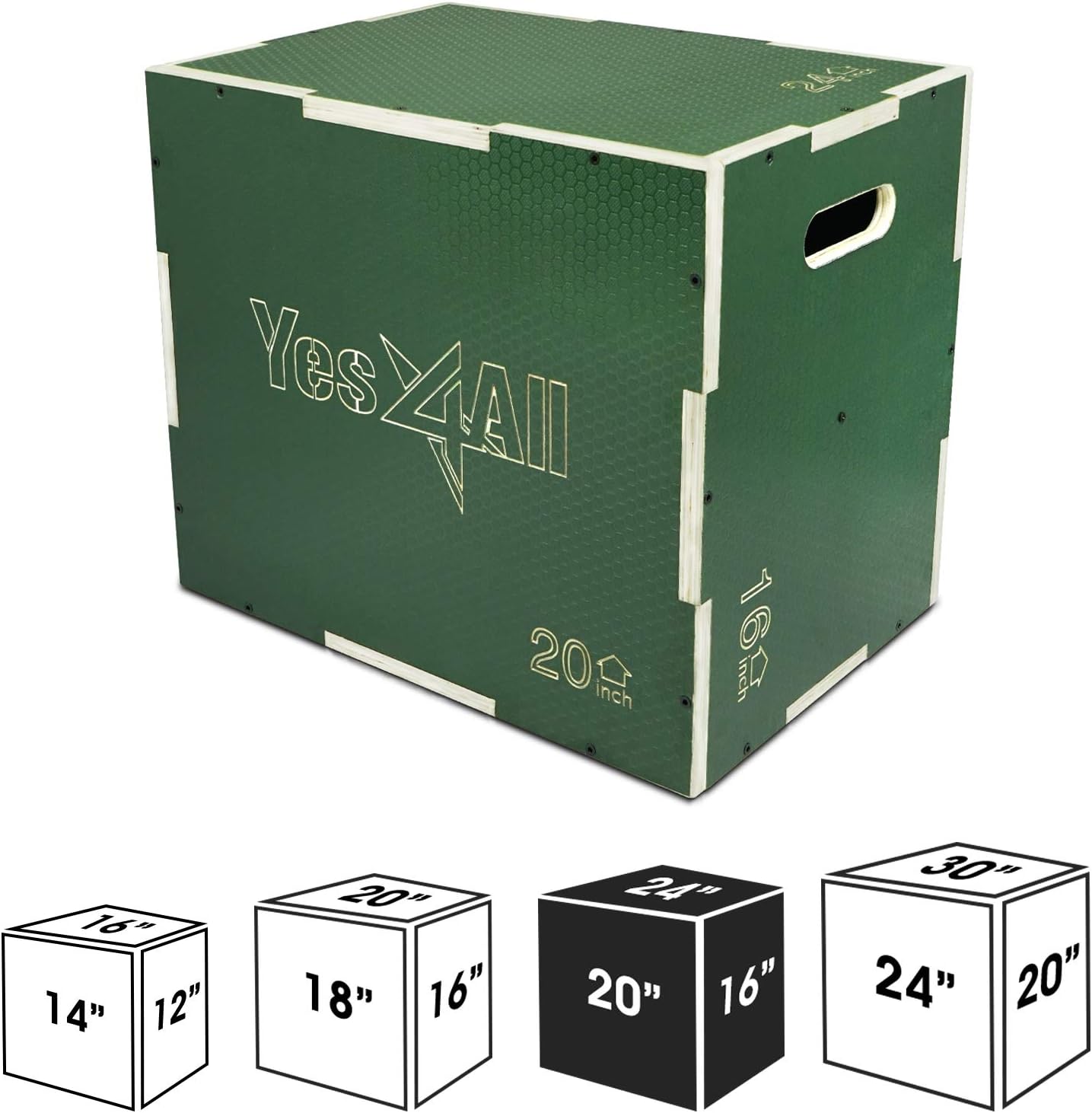 Yes4All 3 in 1 Non-Slip Wooden Plyo Box, Plyometric Box for Home Gym and Outdoor Workout