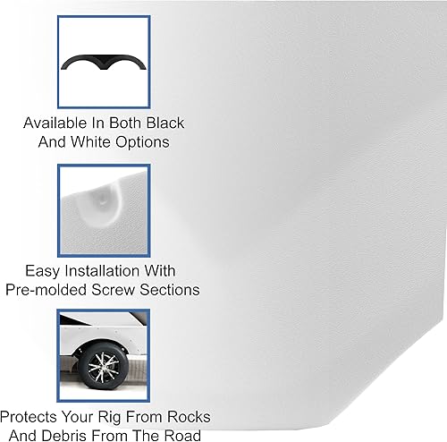 Miniatura 3 de RecPro Falda de guardabarros tándem RV  68 12 pulgadas de ancho x 12 pulgadas de alto blanco 2 guardabarros