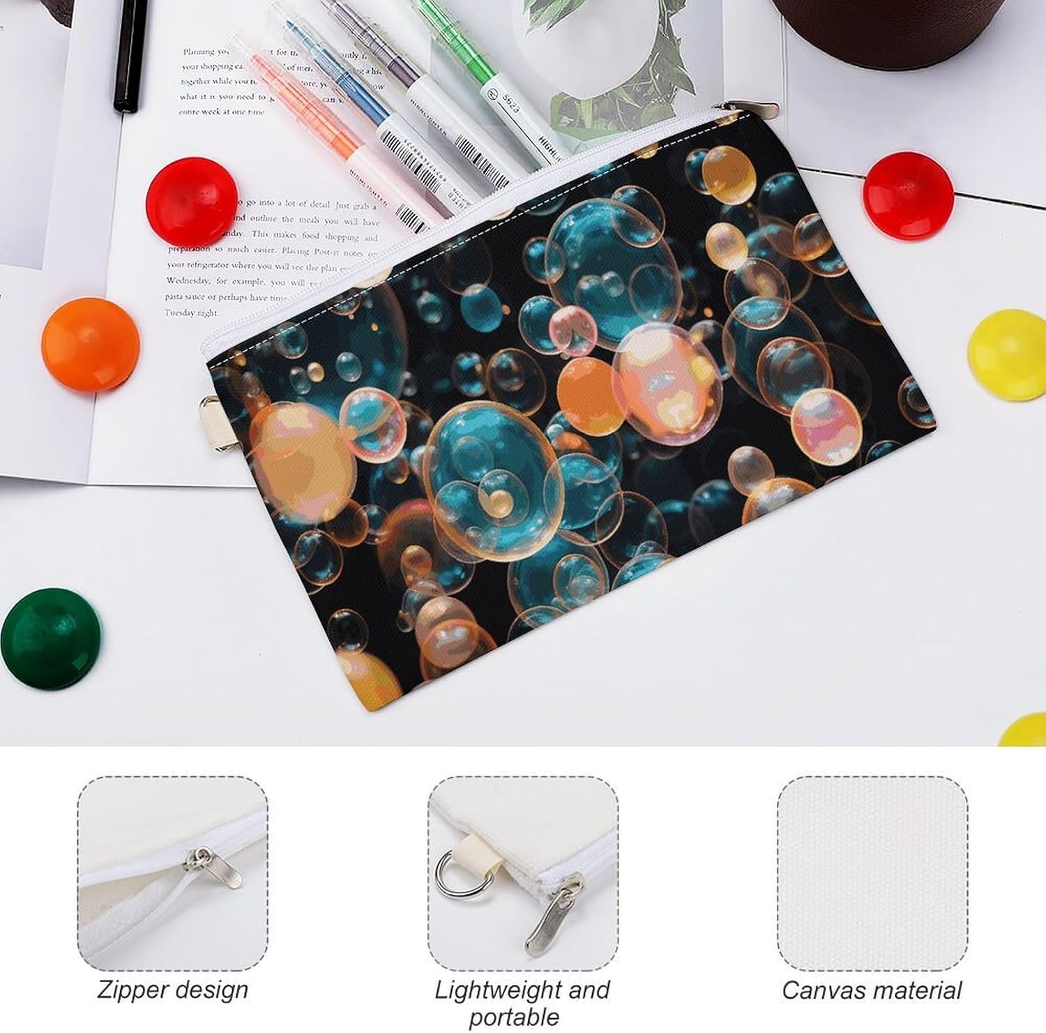 Soap Bubbles Coin Purse Mini Coin Pocket Pouch Change Holder for Men Women Portable Change Wallet image 3