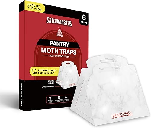 Catchmaster Trampas para polillas de despensa de alta calidad, con patrón de mármol, sin olor, 6 unidades, atractantes de feromonas para casa,