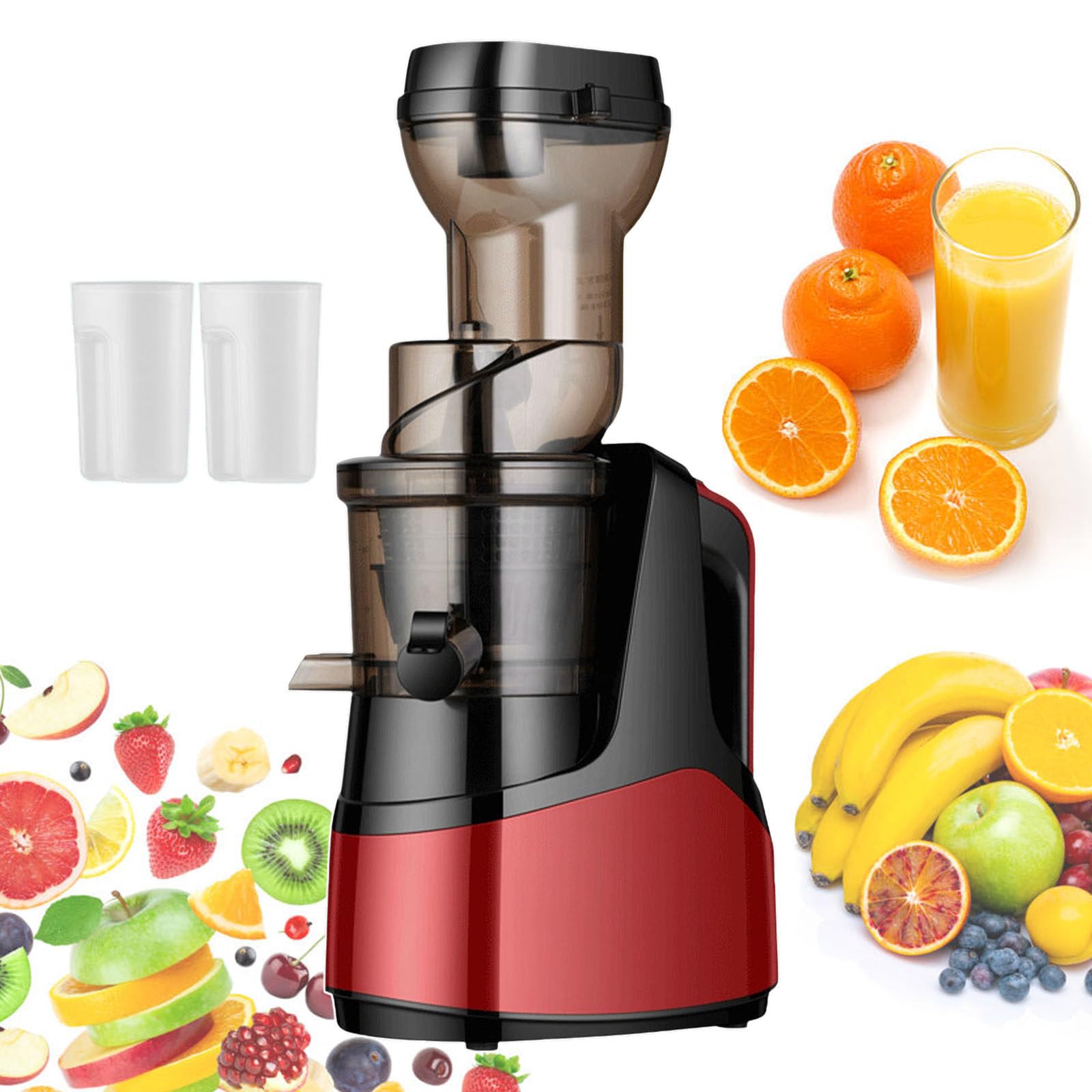 Exprimidor De Prensado En Frío Comercial De 150 W, Automático, De Masticación Lenta con Expulsión Continua De Pulpa, Tolva Grande, Ideal para Bares De Jugos, Restaurantes, Gimnasios