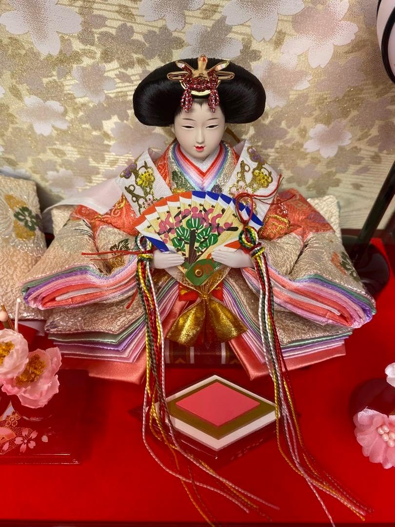 東京久月 雛人形アクリルケース入り親王飾り 間口約38×奥行約28