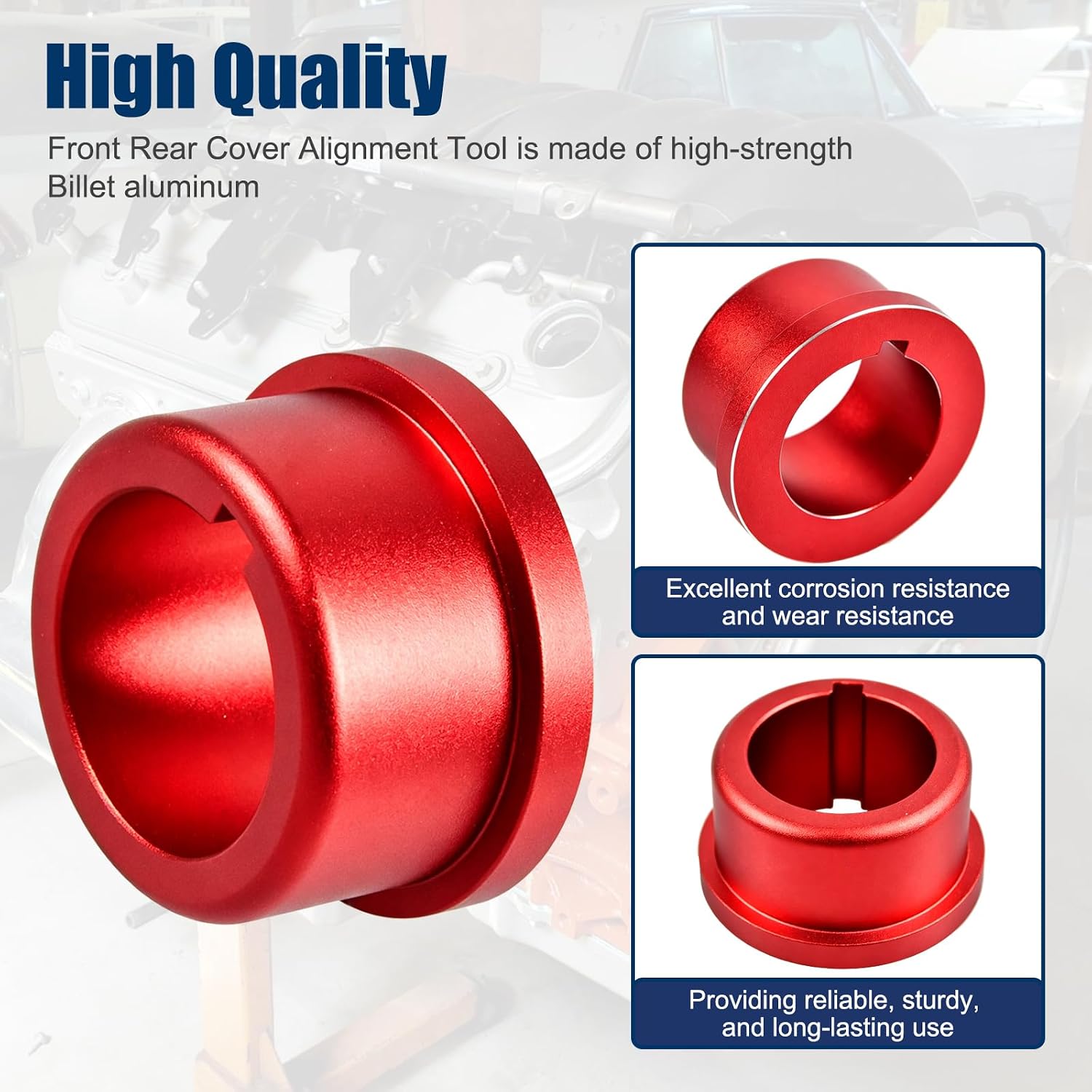 LS Timing Cover Alignment Tool, Aluminum Front Rear Cover Alignment Tool Seal Installer Seal Kit for LS Series Engines LS1 LS2 LS3 LS6 LS LQ4 LQ9 4.8 5.3 5.7 6.0 6.2, Red