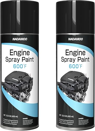 NADAMOO Pintura en aerosol para motor de alta temperatura - Resistente a altas temperaturas hasta 600F315C, acabado mate negro para bloques de