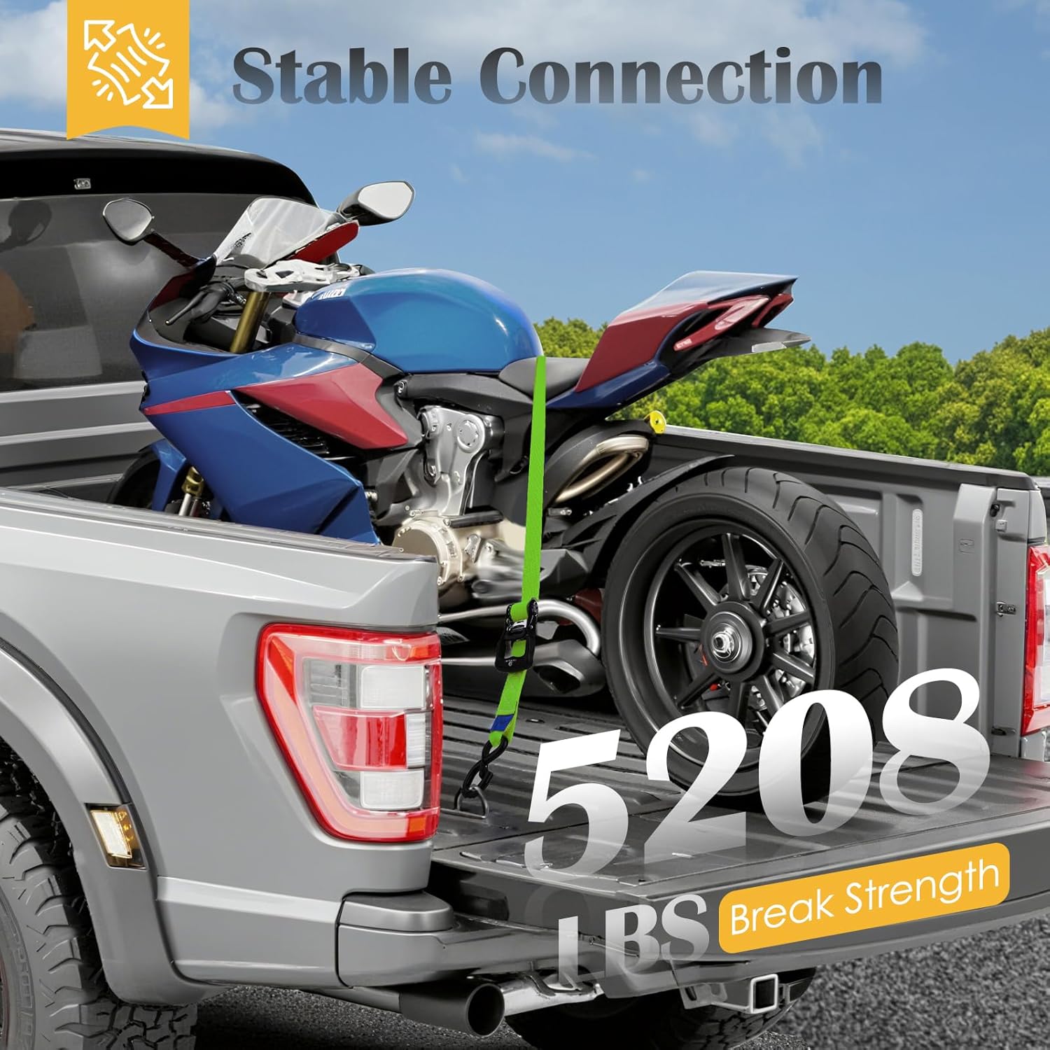 Ratchet Straps, 1.5 inch x 8.2 ft(4 Pack) Heavy Duty Tie Down Straps, Ratchet Tie Down Straps with Soft Loops-5,208 lbs (Green) - Image 7