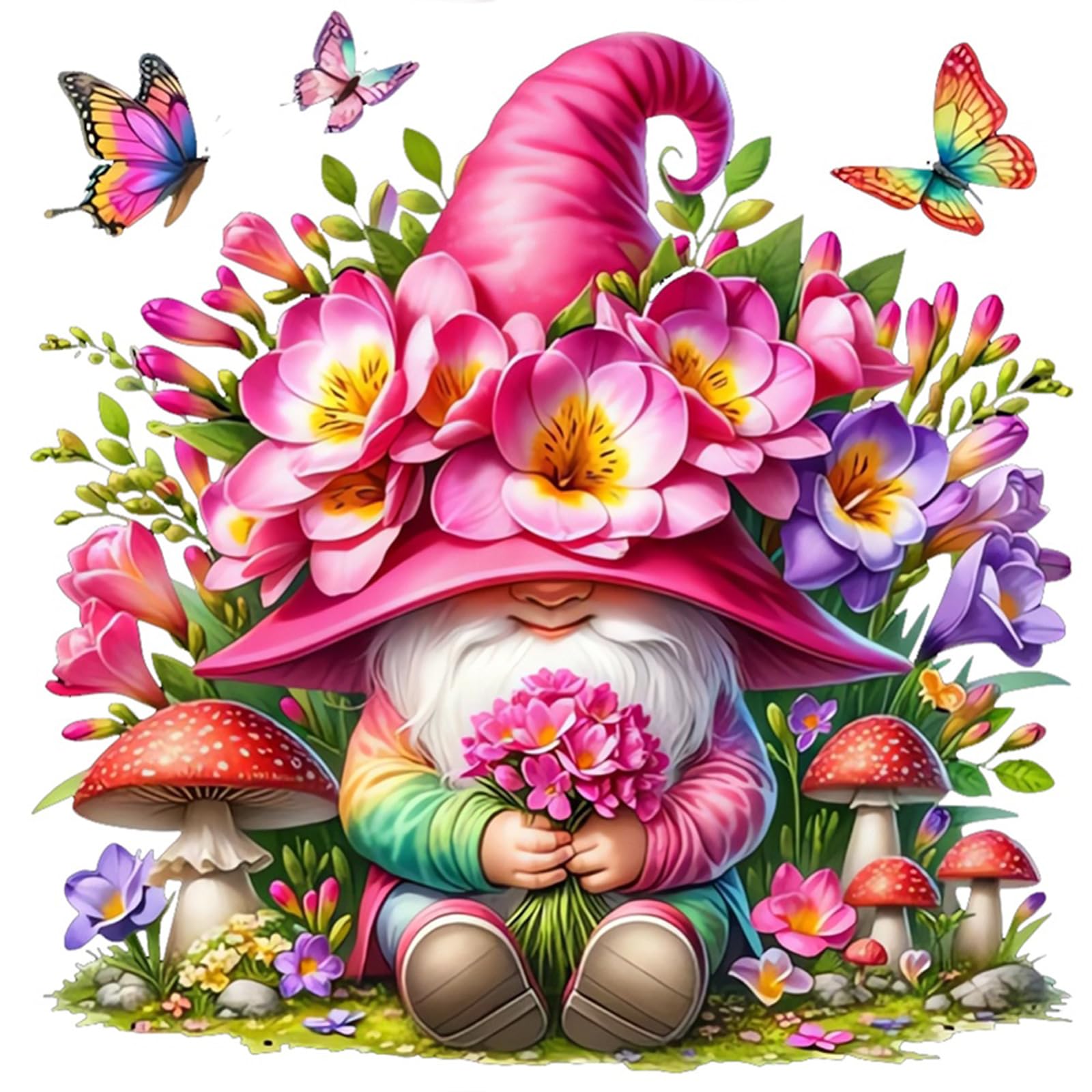 DIY Freesia Goblin Paint by Numbers Kits Drawing Paintwork on Canvas 13.77x13.77in with Frame Canvas Oil Painting Number Painting for Beginners Adults Gift Home Wall Decor