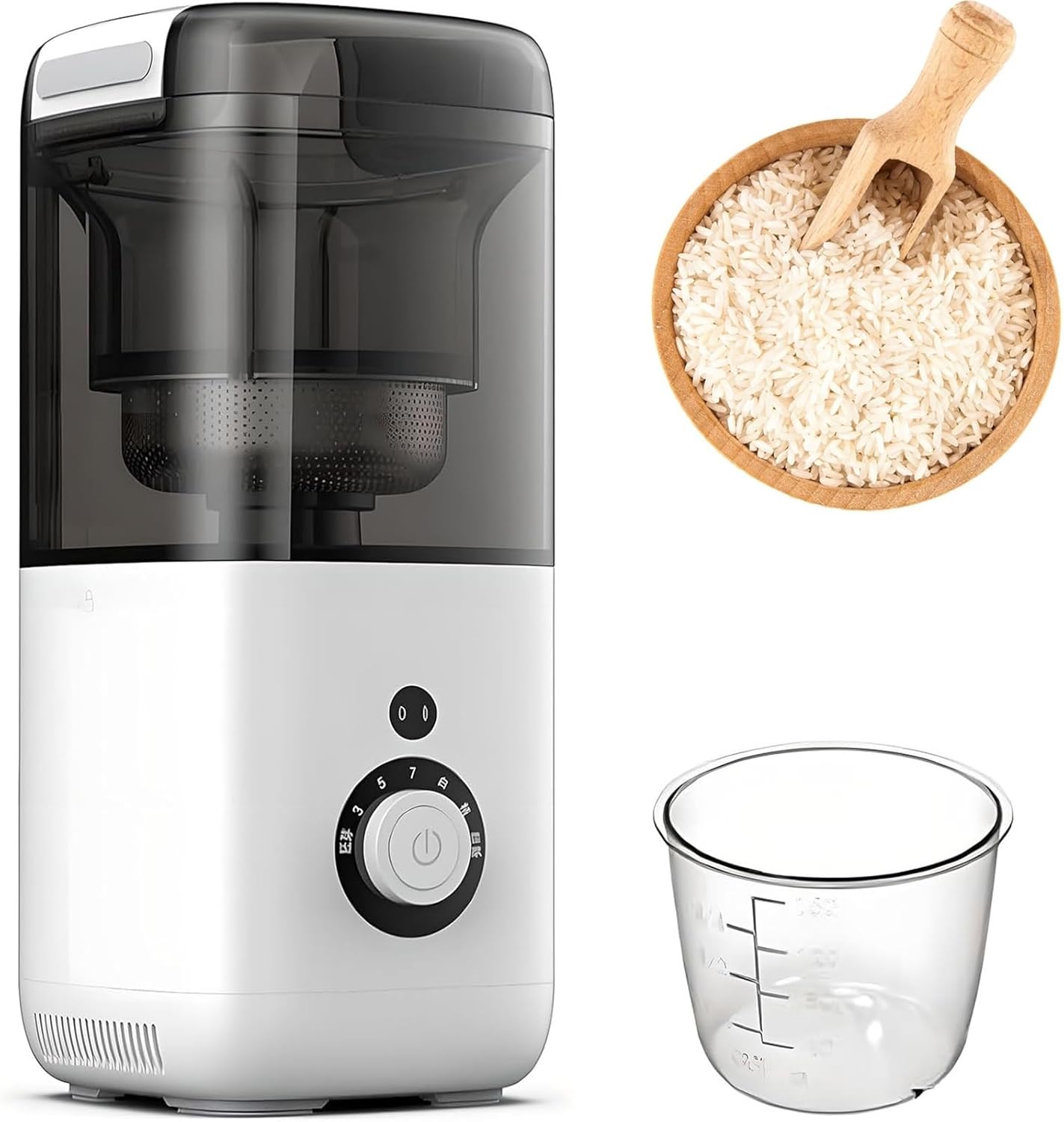 Automatic Rice Bran Separator, 480ml Electric Rice Milling Hulling Machine, 300W Portable Wheat Cereals Peeling Sheller with 7 Gears Milling Accuracy and Intelligent Timer,for Home,Kitchen