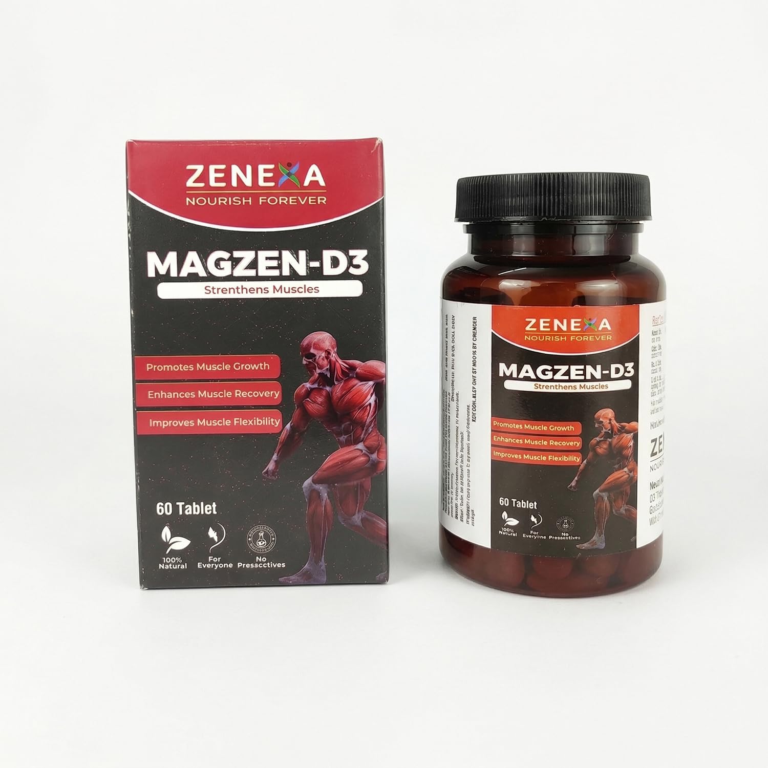 MAGZEN-D3 Magnesium Glycinate 325mg with Vitamin D3 600 IU | Daily Nutritional Supplement for Adults | 60 Tablets-image-25