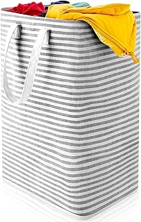 Ideal Swan 72L Pliable Panier à Linge Imperméable en Tissu pour Vêtements Stockage, Panier à Linge en Tissu, pour édredon, Oreiller, literie, Couverture et Vêtements - Gris