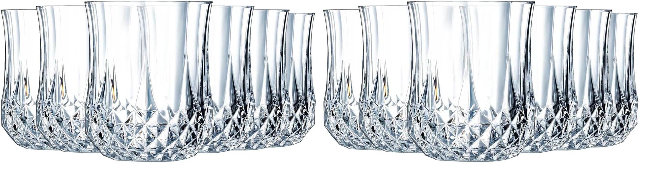 Verres Hauts 23cl en Kwarx Cristal d'Arques - Longchamp Lot de 2