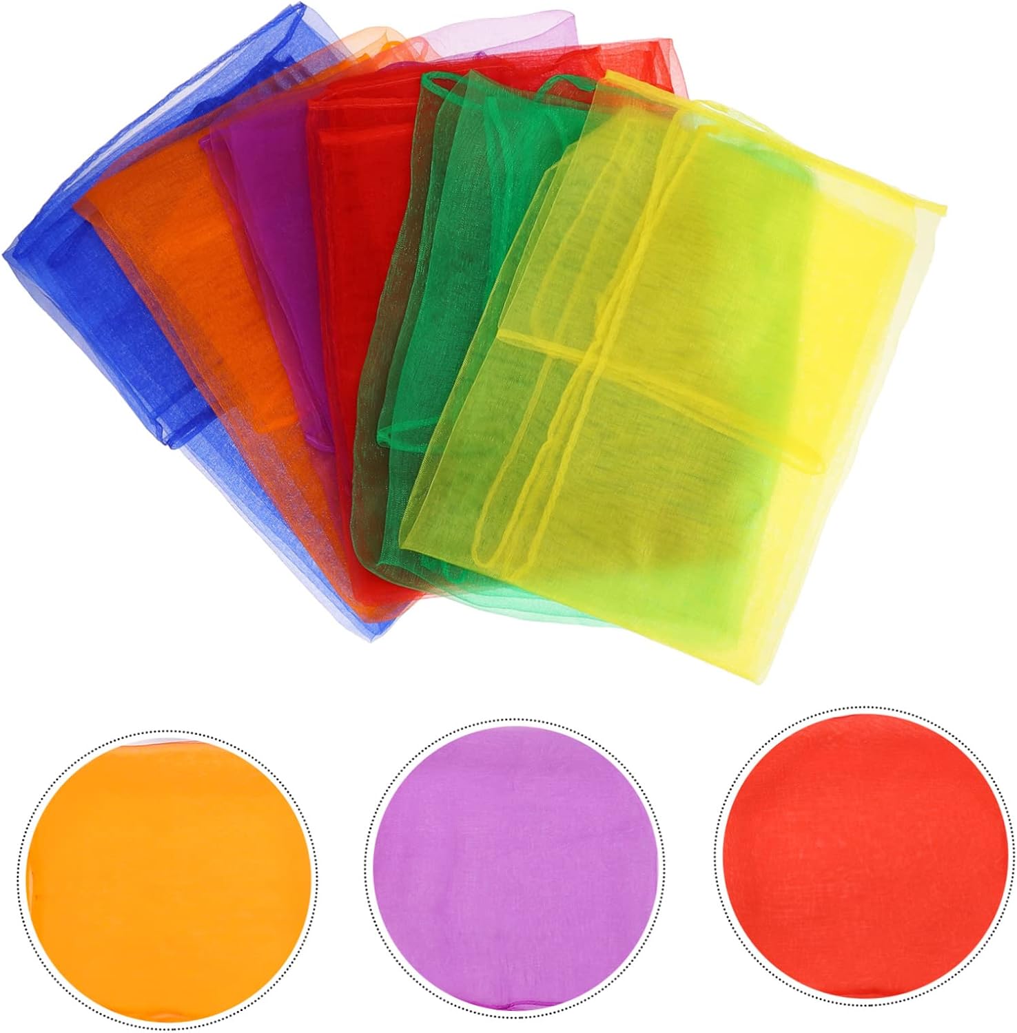 NOLITOY 12pcs Juggling Scarves for Boys and Girls Dance Soft Veil Play Scarves for Kindergarten Activities