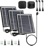 iTODOS 3 Pack Solar Panel Compatible with Blink Outdoor 4 (4th Gen)/Blink Outdoor (3rd Gen) XT3 and Blink XT/XT2 Camera,11.8Ft Outdoor Power Cable and Adjustable Mount,Aluminum Alloy Sturdy(Black)
