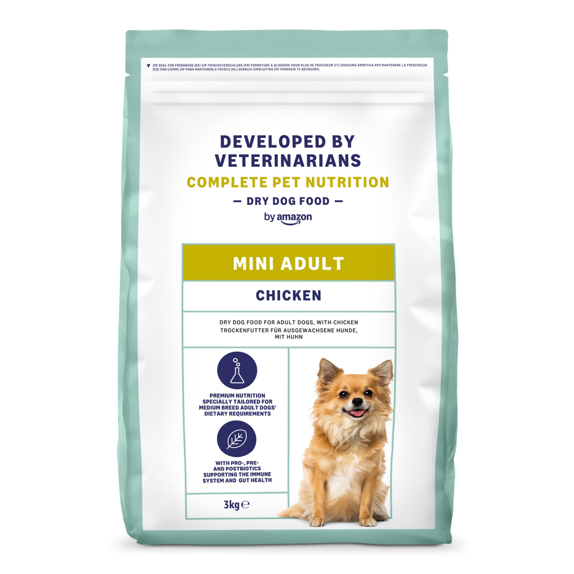 by Amazon Premium Dry Dog Food for Mini Adult with Chicken, 3kg, 1 pack