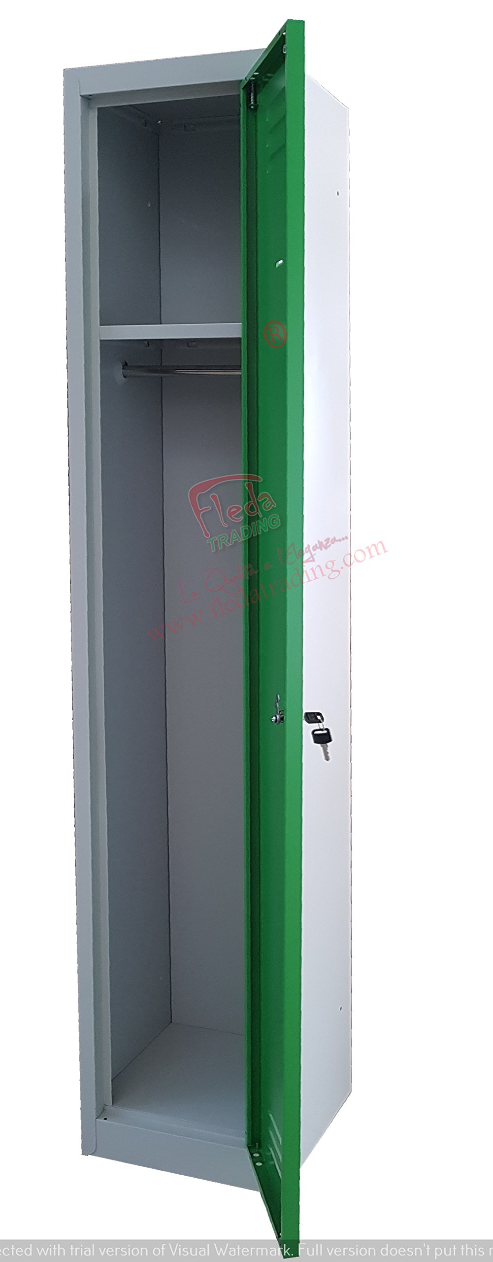 Armadio Armadietto spogliatoio in metallo SLIM SALVASPAZIO dim.cm.30x30x180h anta Arancione