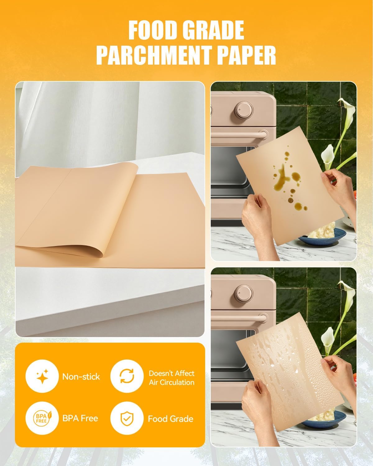 130PCs Air Fryer Paper Liners Compatible with Our Place 12.7 QT Wonder Oven