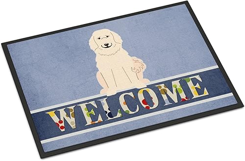 Caroline's Treasures BB5664MAT - Tapete pirenés de bienvenida de 18 x 27 pulgadas, tapete para puerta delantera, para interiores y exteriores, para