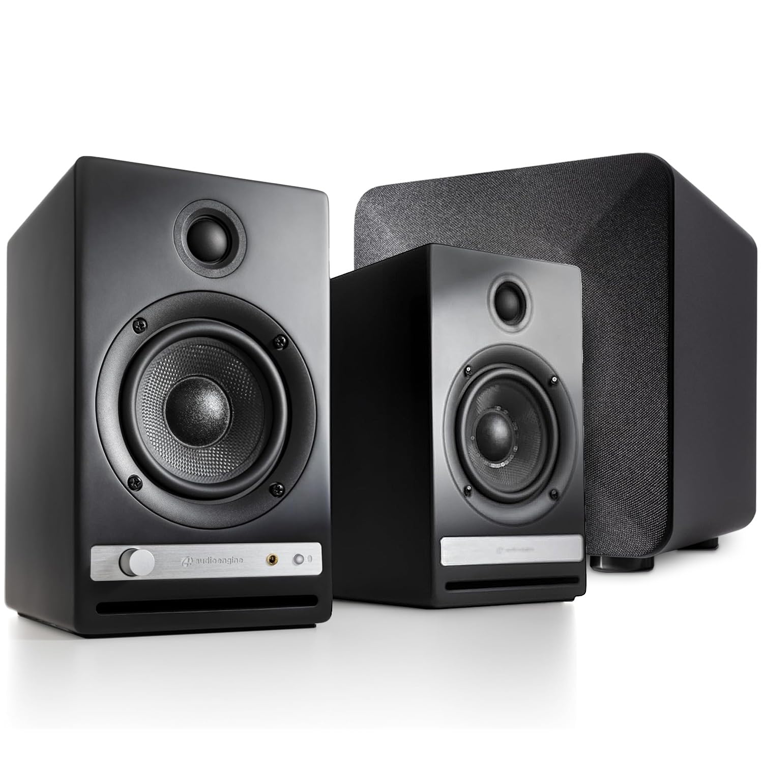 Audioengine HD4 Black Wireless Bookshelf Speakers and 210W S6 Subwoofer