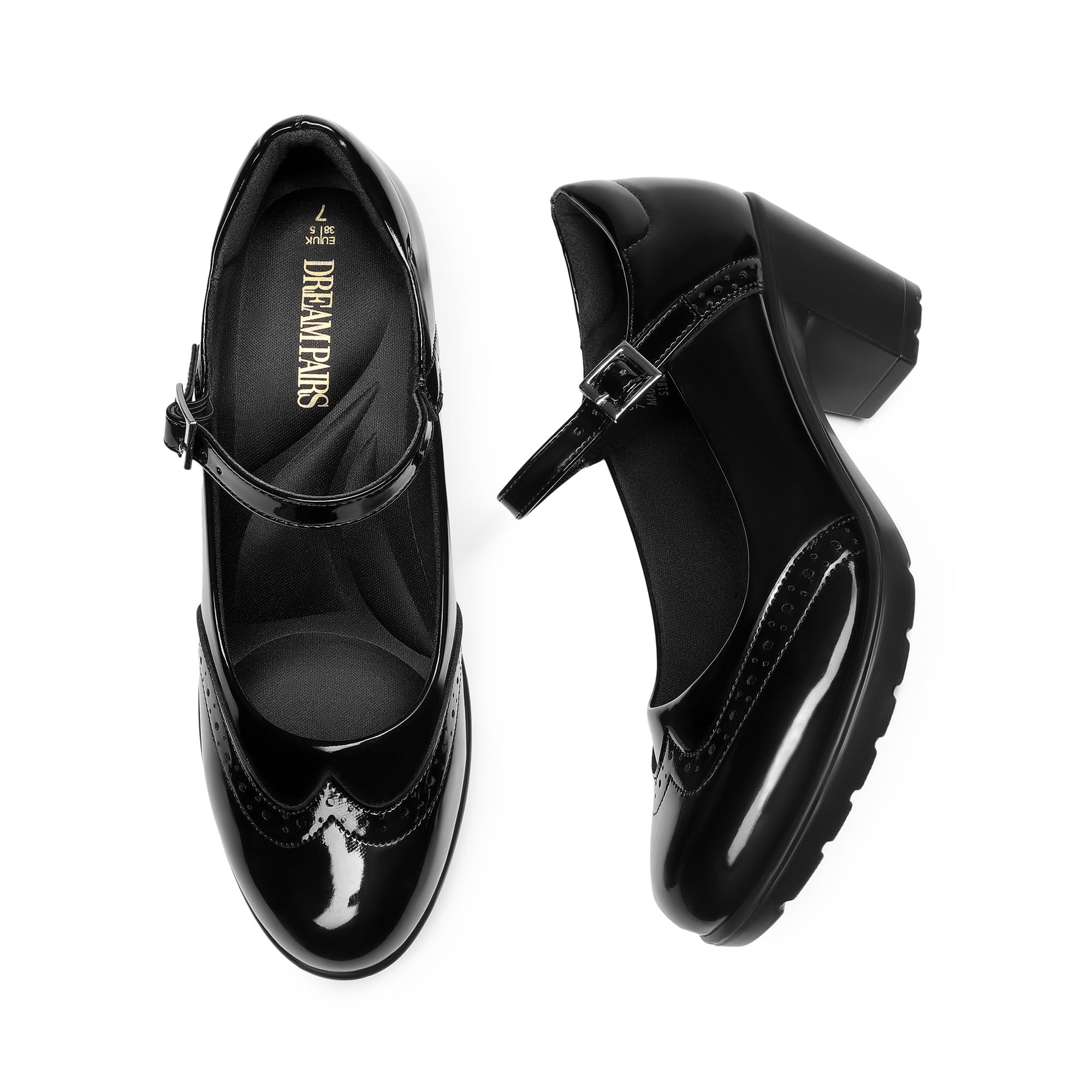 DREAM PAIRS Zapatos Oxford Mary Jane de Mujer Zapatos de Vestir Tacones para Mujer