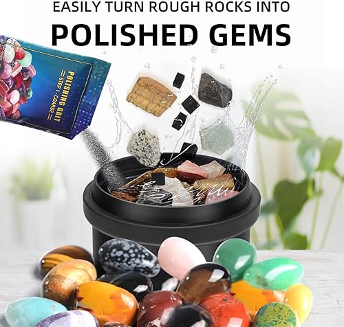 Miniatura 10 de Tryes Mega Rocks - Recambio de vaso  0.85 libras natural para rocas que se caen en bruto, kit de recarga de piedras preciosas para mezclar y pulir