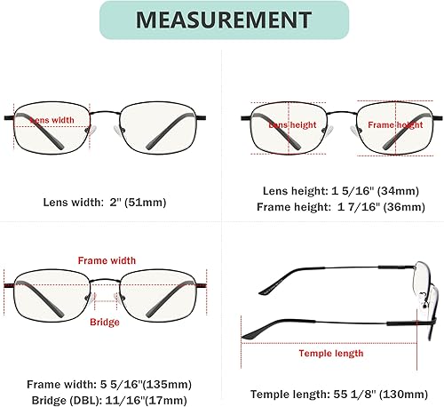 Miniatura 4 de Eyekepper Gafas de lectura progresivas con protección UV, 3 niveles, multienfoque, para hombres y mujeres, marco de memoria flexible (metálico, 3.50)