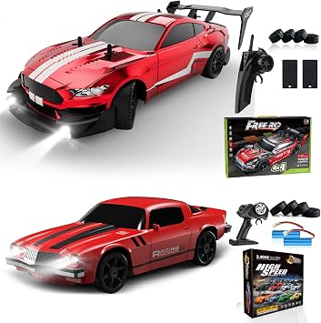 RC Drift Car 116 Scale 4WD RC Car 30km/h High Speed+RC Drift Car 124 Scale 4WD RC Car 15km/h High Speed Racing Sport Toy Car for Adults Boys Girls Kids Gift 2Pcs Rechargeable Battery
