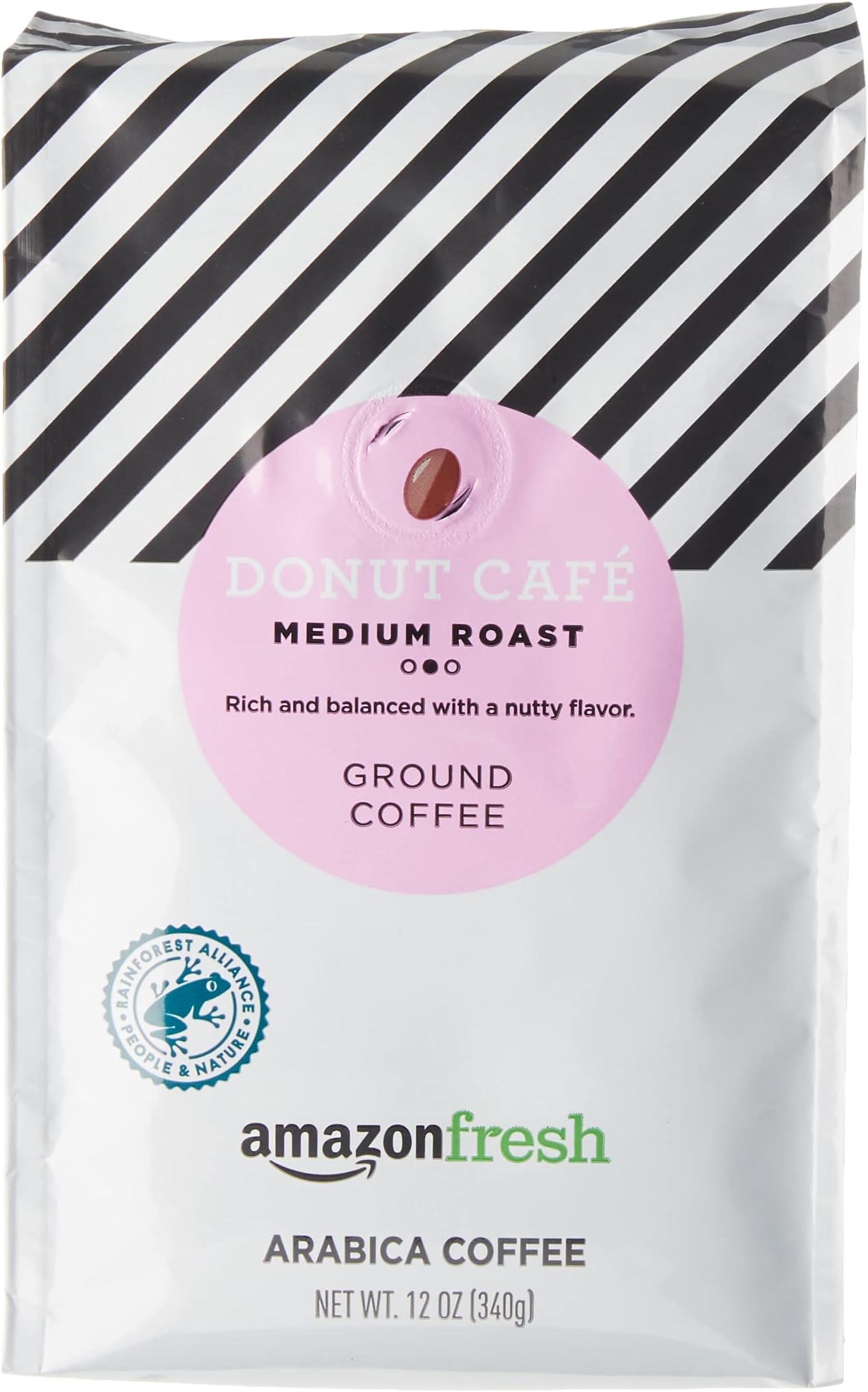 AmazonFresh Donut Café, 100% Arabica Coffee, Medium Roast, Ground, 12 Ounce