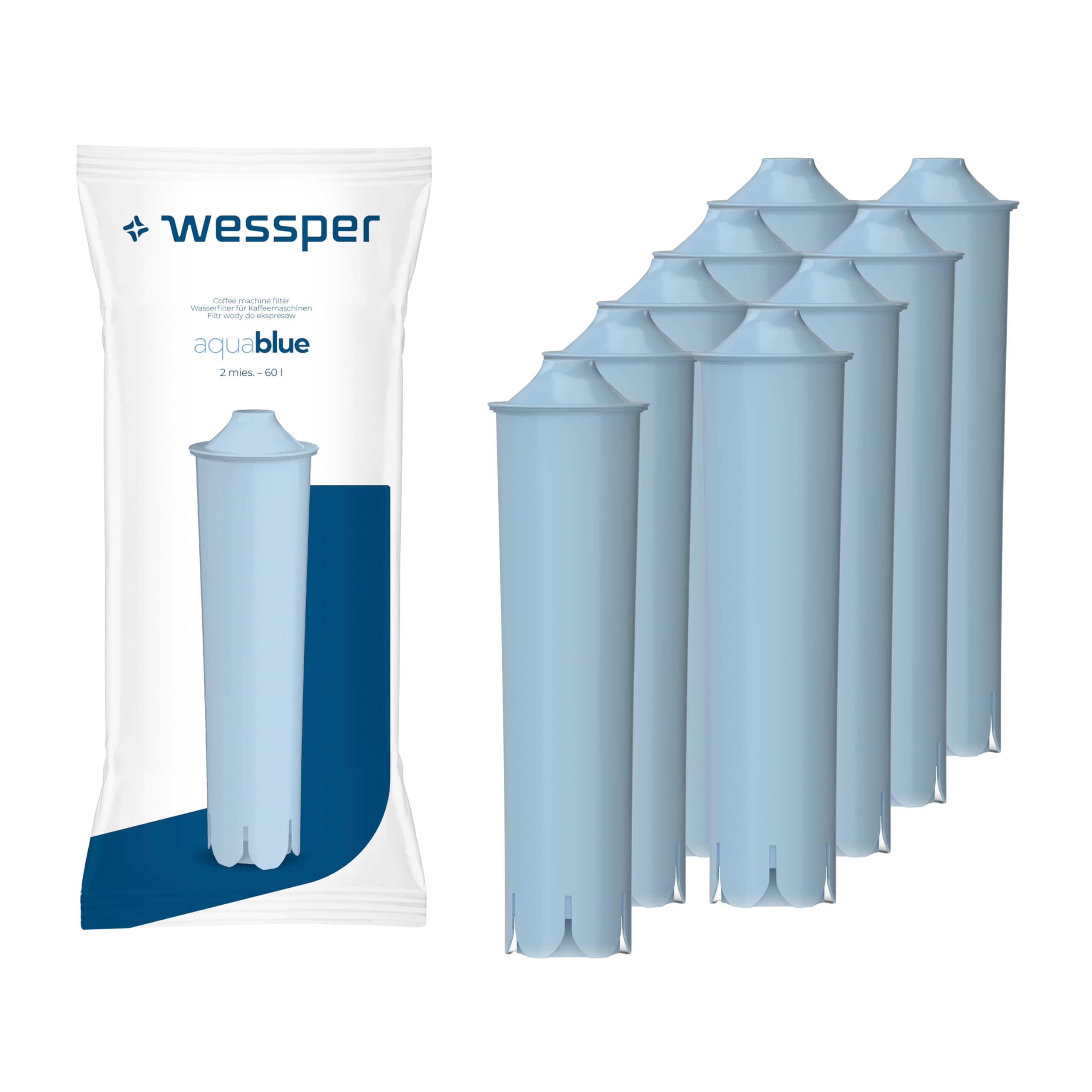 Wessper Filtro para Cafetera, compatible con Cafetera Jura Impresa 9 piezas