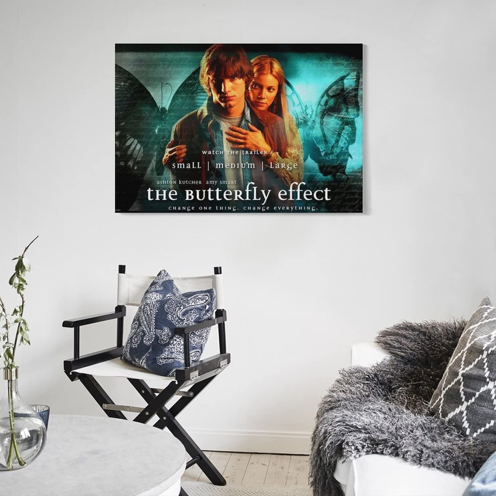 Póster de película de ciencia ficción de terror con efecto de mariposa, póster artístico y arte de pared, póster moderno para decoración de dormitorio familiar, 50 x 75 cm
