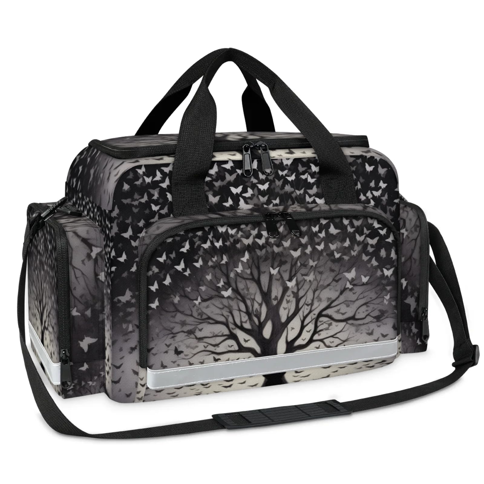 GzLeyigou First Aid Bags Empty, Beautiful Butterfly Emergency Bag First Aid Kit Multiple Compartment Kit Carrier On Call Trauma Bag For Paramedics Emergency Medical Supplies Kit