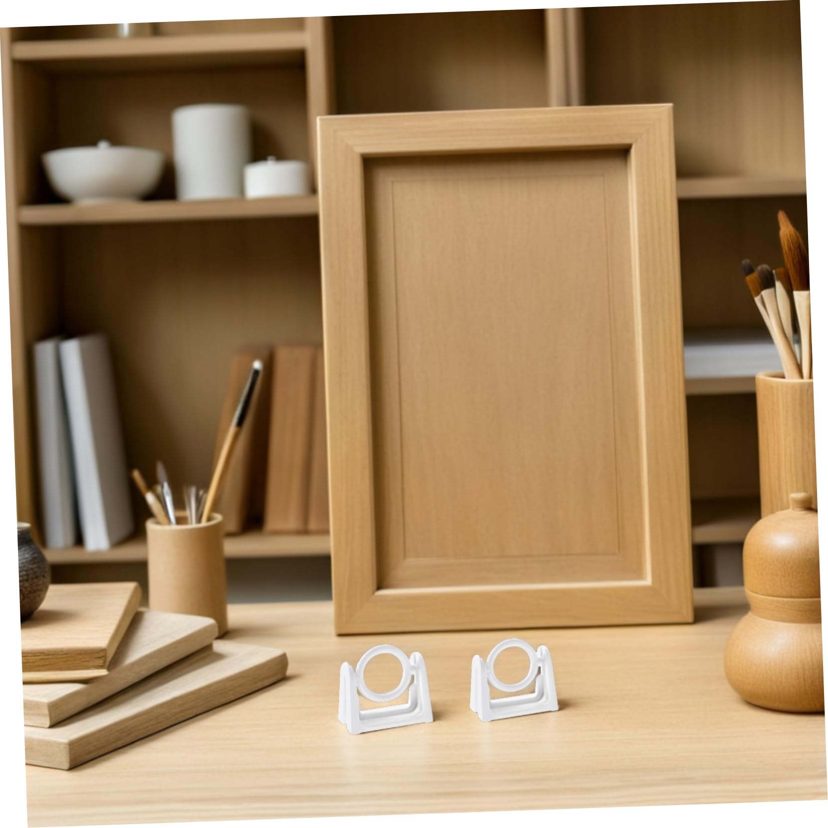 TOPBATHY 30 Pièces Supports de Rideaux Adhésifs Lot de Crochets Muraux Rotatifs Plastique Blanc Installation sans Perçage pour Barres de Tension pour Surfaces Lisses