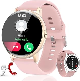LEMFO Smart Watches for Women Men Answer/Make Calls, 1.3" Fitness Tracker Watch with Female Health Tracking/Heart Rate/Sleep Monitor/Pedometer/Notification, Sports Smart Watch for Android iOS Phones