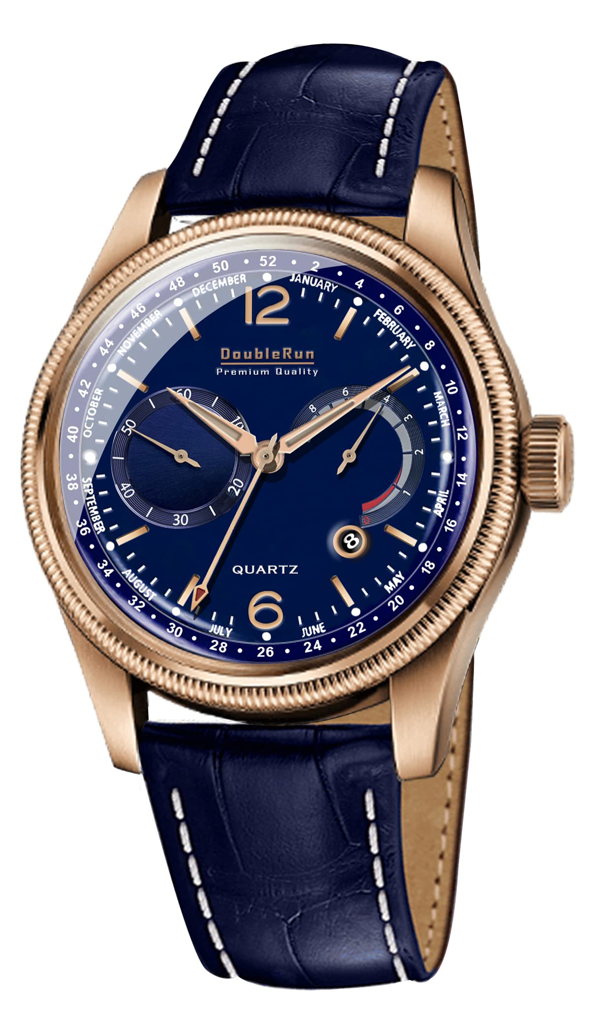 Doublerun DD4_8013 3D Glass Date Display Dial Analog Watch - for Men (Blue) (B0B3R4VGZP) Amazon Price History, Amazon Price Tracker
