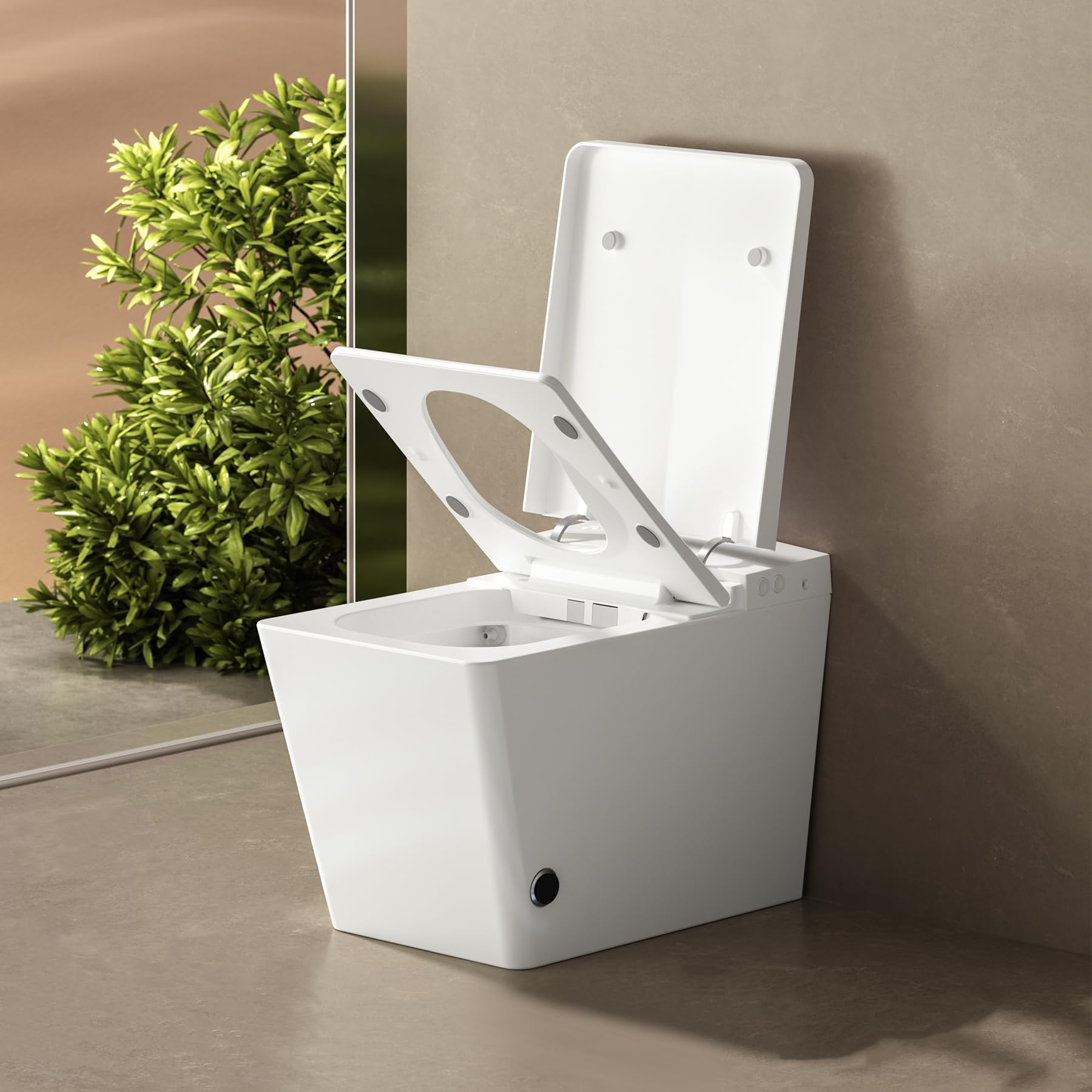 WinZo Square Smart Toilet with Tank Built-in,Square With Auto
