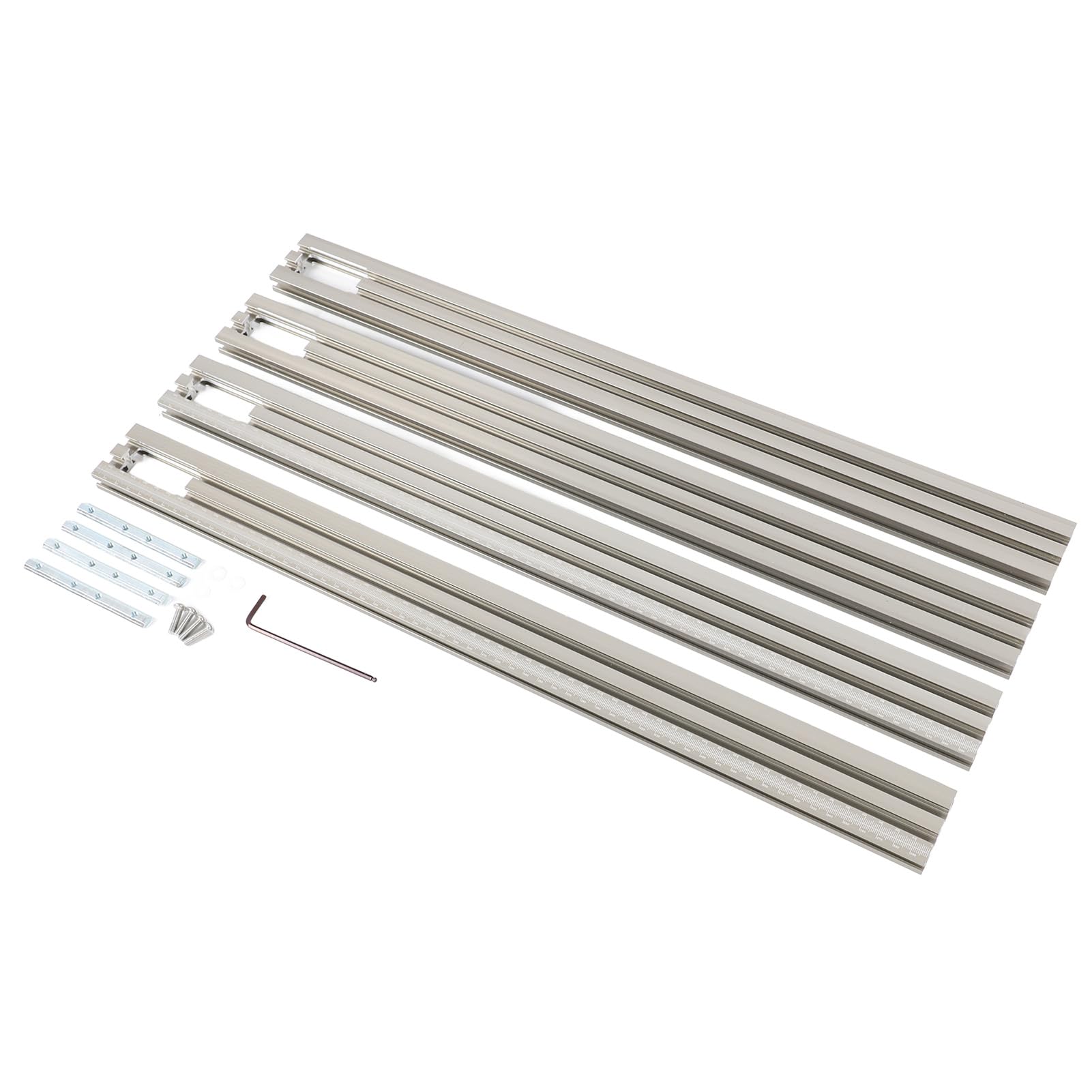 Generic Prowadnica Piły Gąsienicowej Trwały Stop Aluminium Regulowana Płyta Montażowa Obróbka Drewna System Równoległych Szyn Prowadzących do Rzeźby, Rozmiar 600 Mm, Szerokie Zastosowanie