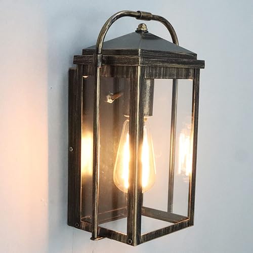 Miniatura 5 de Luces de pared de bronce para exteriores, aplique de pared exterior con vidrio transparente, lámpara de exterior antioxidante, impermeable, para