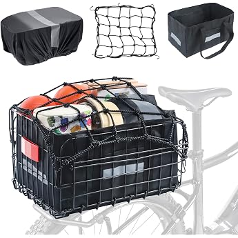 Wdmiya Bicycle Basket Rear Large for Pannier Rack Foldable and Removable