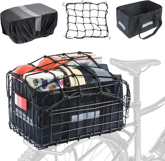 Cesta Trasera Plegable para Bicicleta - Gran Capacidad y Portátil