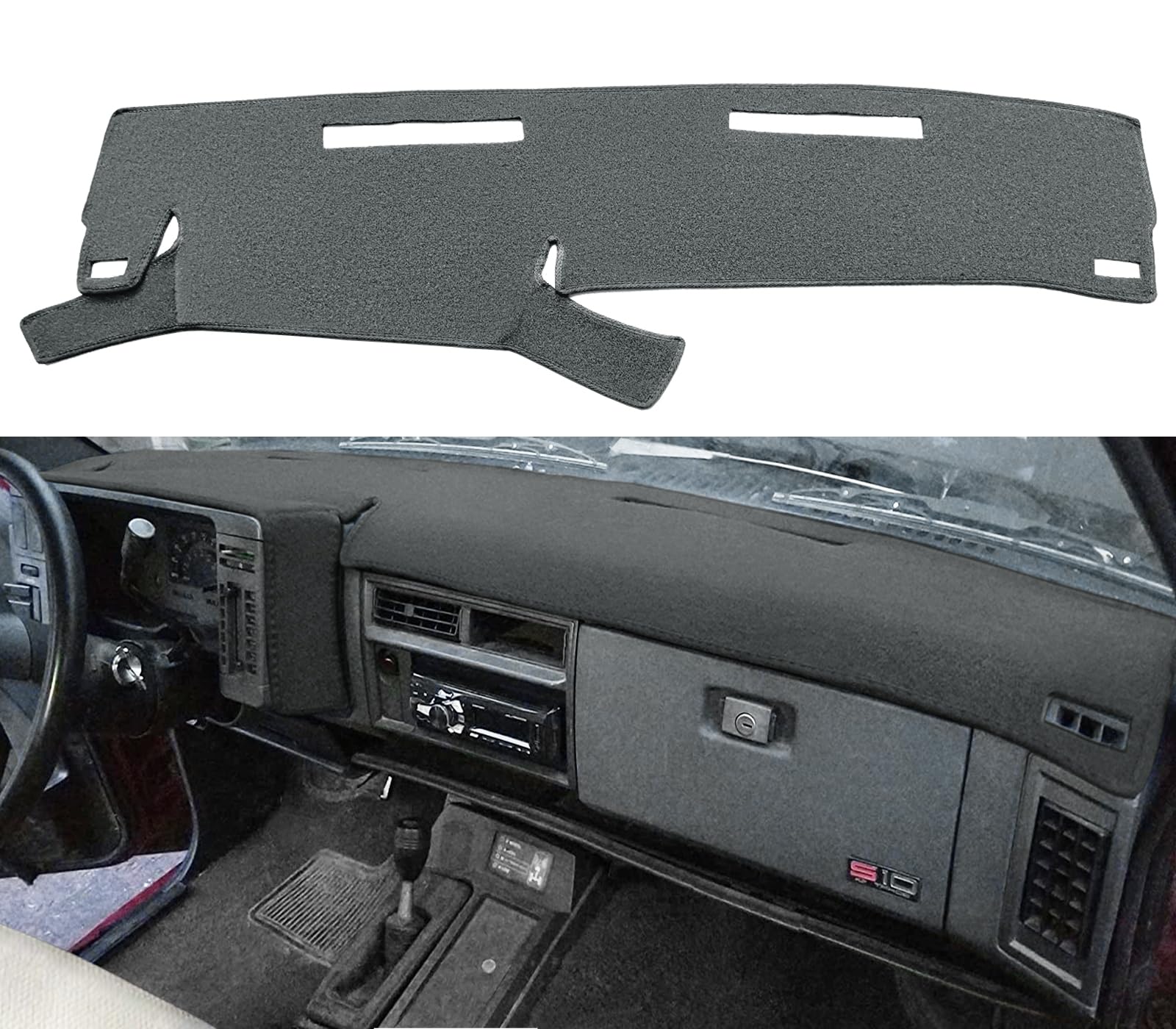 Yiz Dash Cover Mat Custom Fit for 1986-1993 Chevy Chevrolet S10 Blazer/GMC S15 Jimmy Sonoma,Dashboard Cover Pad Carpet (86-93 Gray) J37