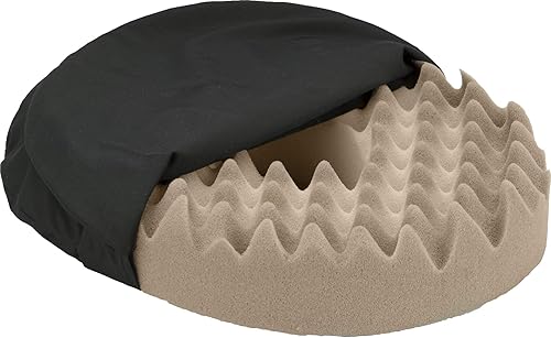 Miniatura 3 de NOVA Medical Products - Cojín de asiento con forma de dona con espuma contorneada de "caja de huevos", cojín de anillo de viaje, funda negra