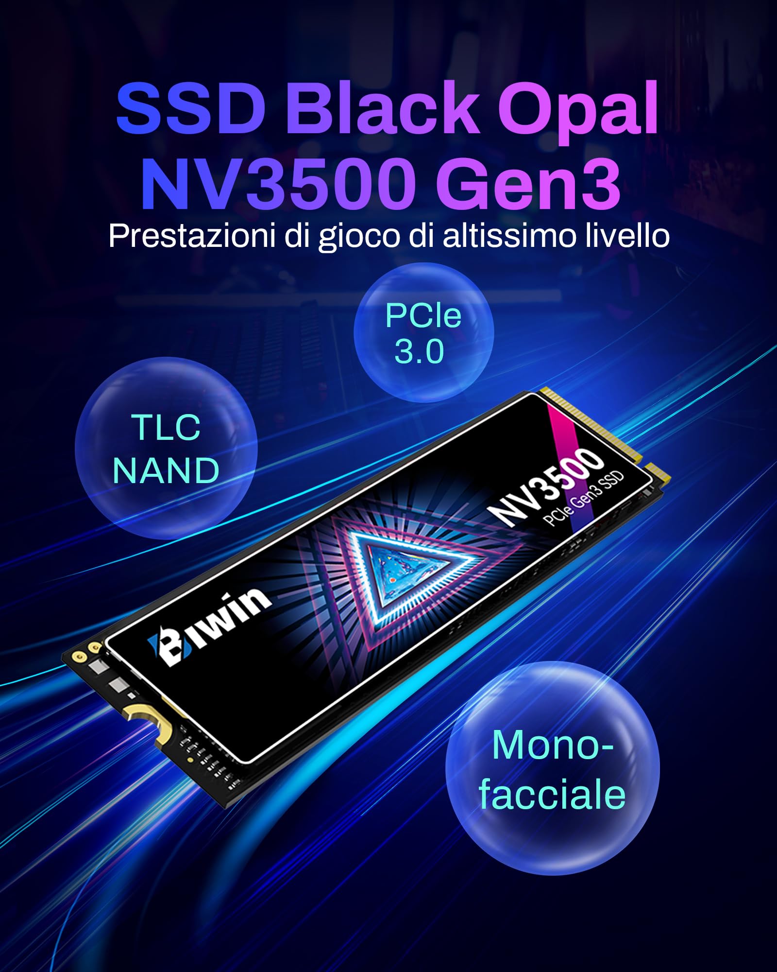 BIWIN Black Opal NV3500 512GB Internal SSD, M.2 2280 PCIe Gen3 x4