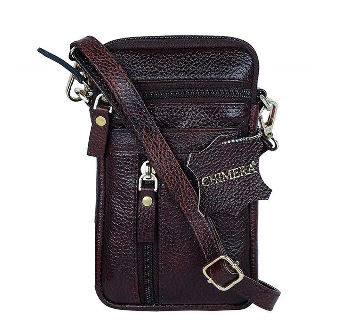 CHIMERA Genuine Leather Mobile Cross Body Sling Bag | Waist Pouch | Up to 6 Inches Mobile Phone for Men & Women (Blue) (B08SQV26RB) Amazon Price History, Amazon Price Tracker
