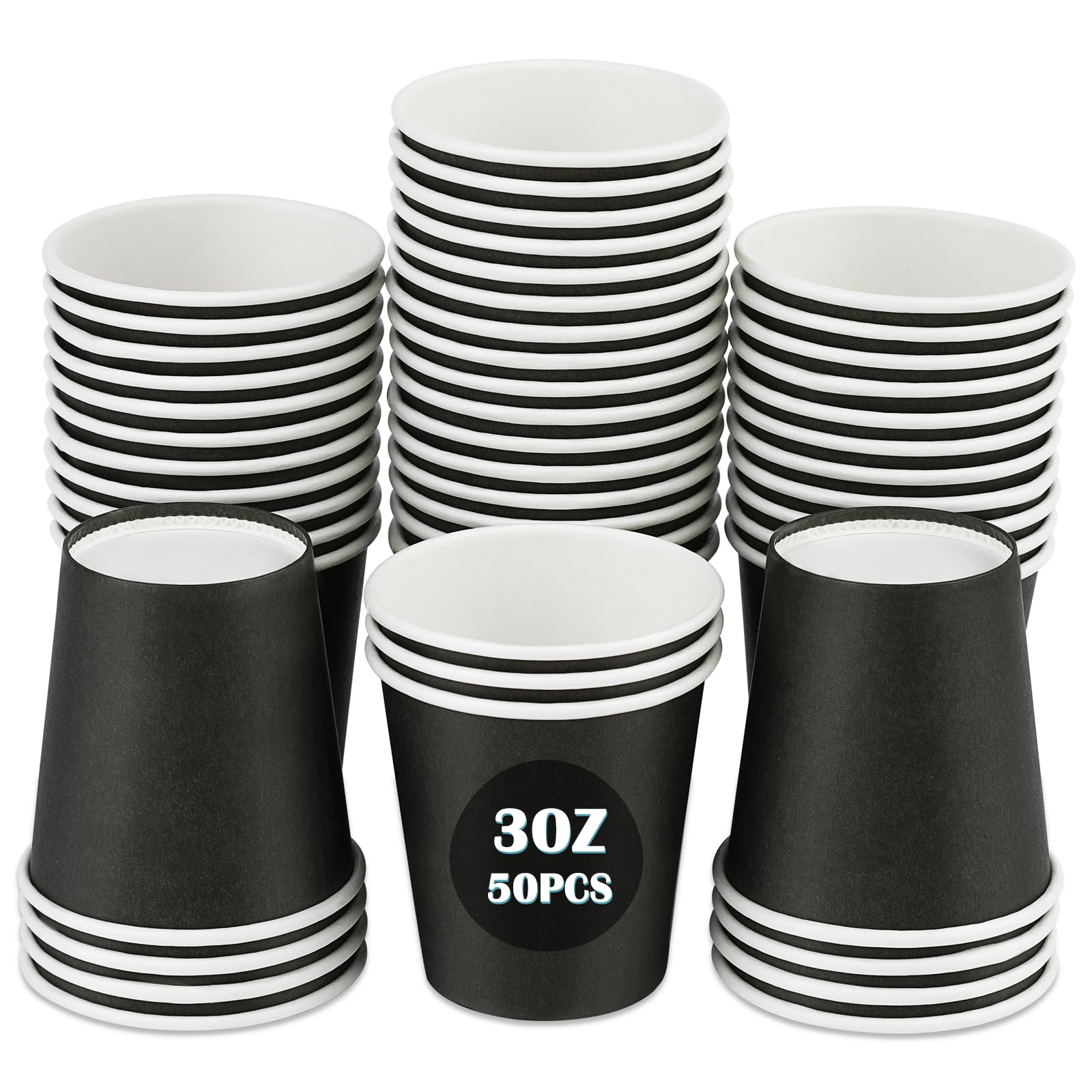 Wuadua 3 oz Bathroom Paper Cups 50 Pack Small Disposable Mouthwash Cups