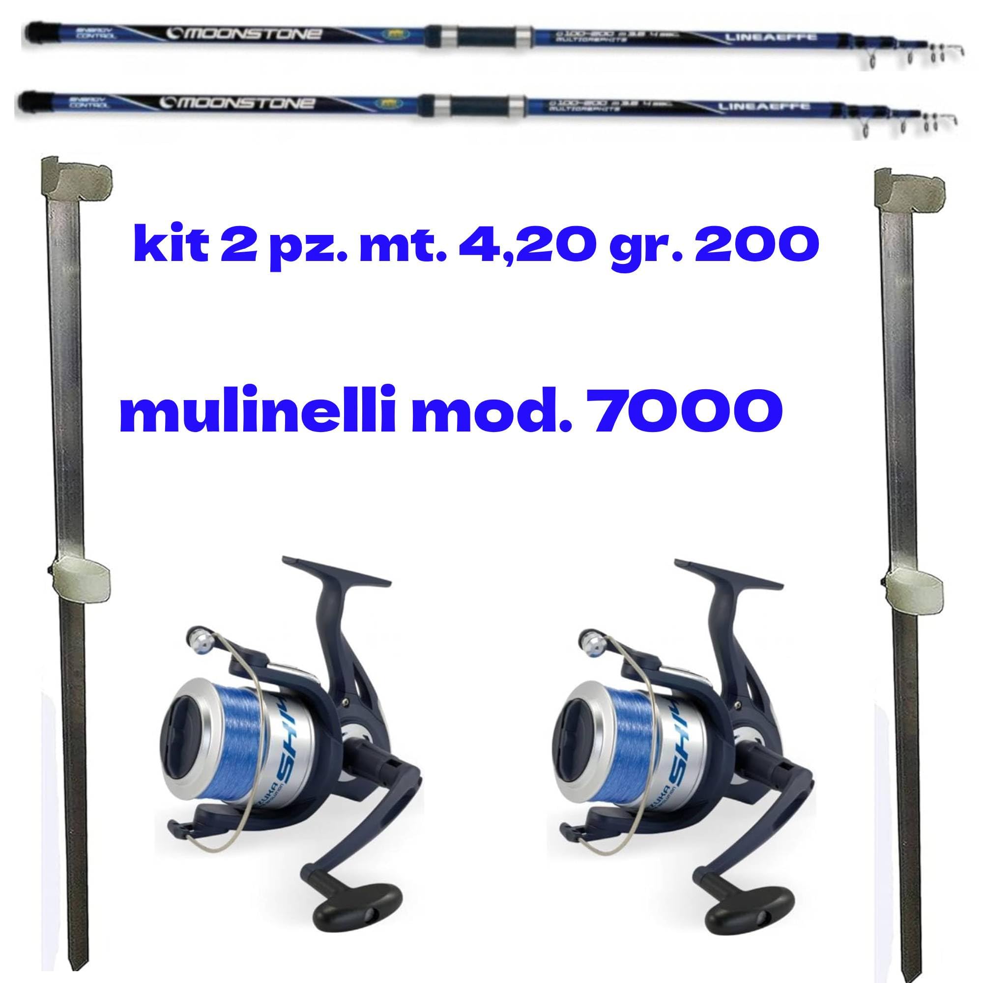 canna pesca surfcasting mulinello mare puntale surf casting kit offerta 2 pezzi