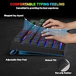 RGB 87 Clés de jeu clavier et backlit souris Combo,BlueFinger USB Clavier arc-en-ciel filaire, Jeu de clavier d'enregistrement pour ordinateur portable PC Jeu informatique et travail