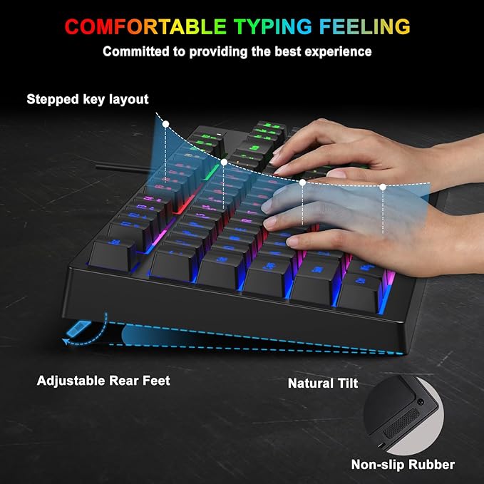 Teclado Gamer RGB BlueFinger 87 Teclas + Ratón miniatura 4