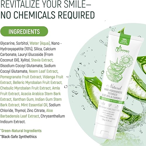 Miniatura 4 de Pasta de dientes natural sin flúor  Nano hidroxiapatita, remineralizante, dientes sensibles, blanqueamiento y tubo sin residuos, recomendado por