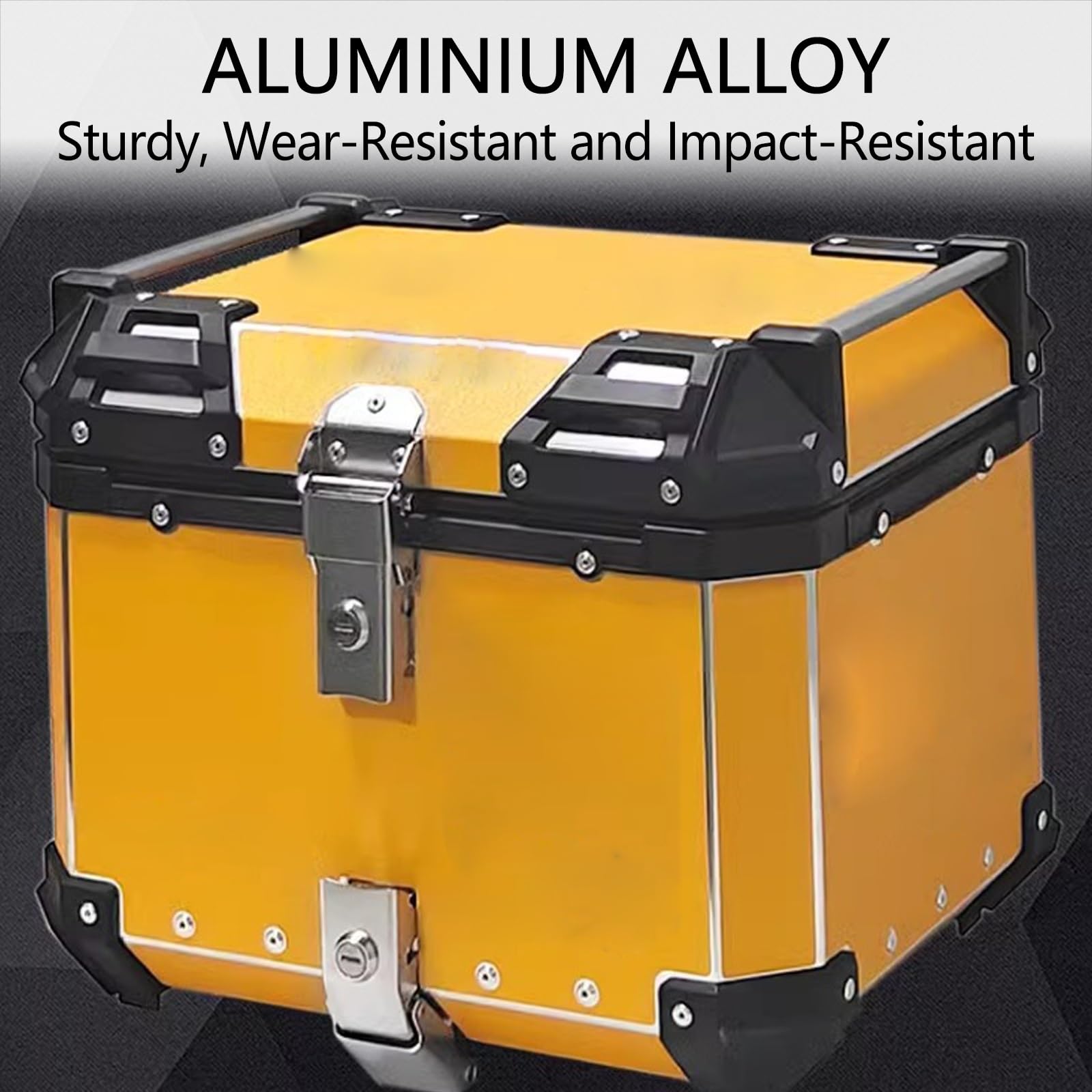 45L 55L Moto Bauletto Borsa Posteriore Bauletto Universale per Scooter in Alluminio Borsa Moto Impermeabile con Chiusura di Sicurezza per Riporre I Caschi Adatto per Scooter Moto(Red,45L)