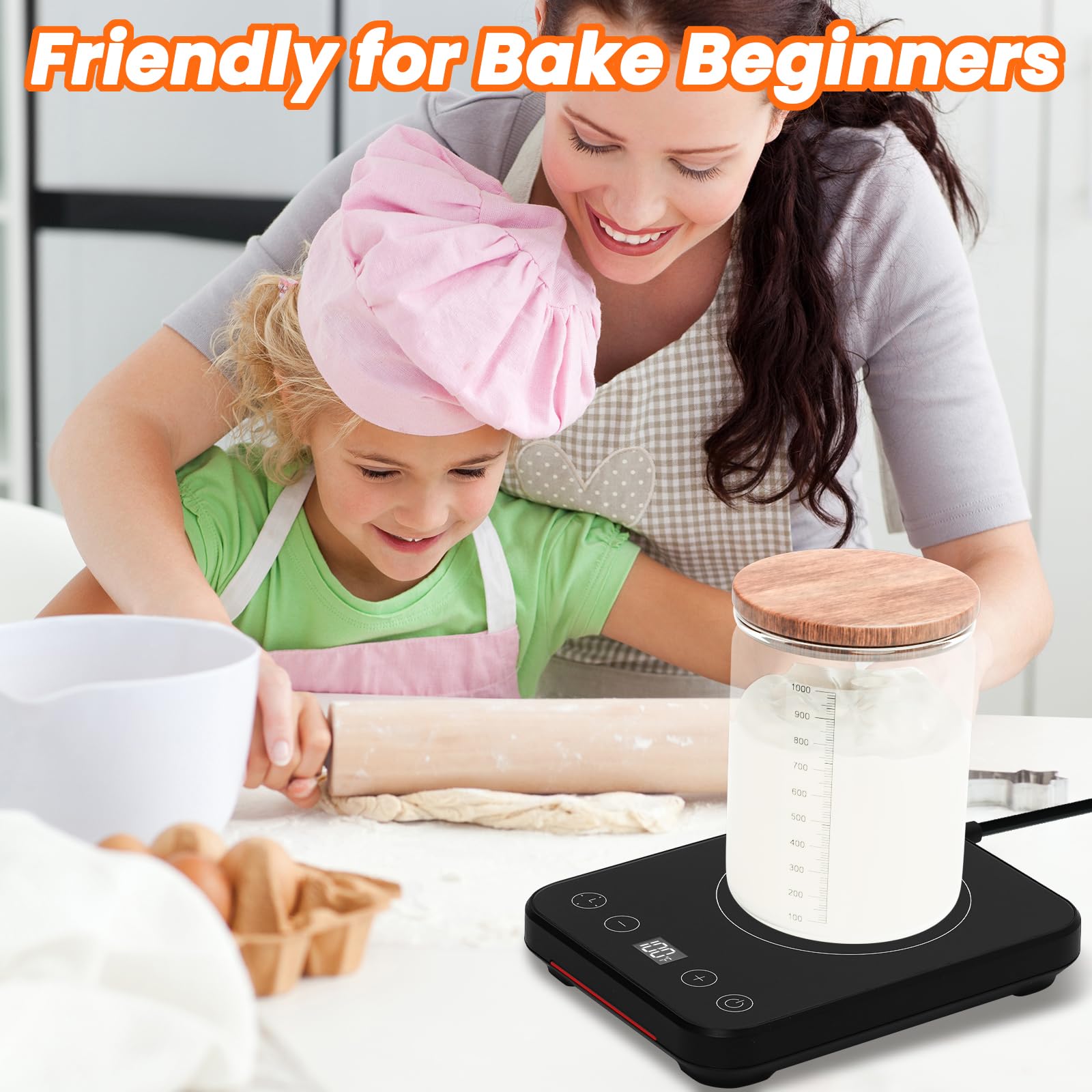 Ark miido Sauerteig Starter Wärmer, Warmhaltematte für Sauerteigstarter, Gärwerkzeug für Sauerteigheizung zum Backen mit Timer, zum Backen zu Hause