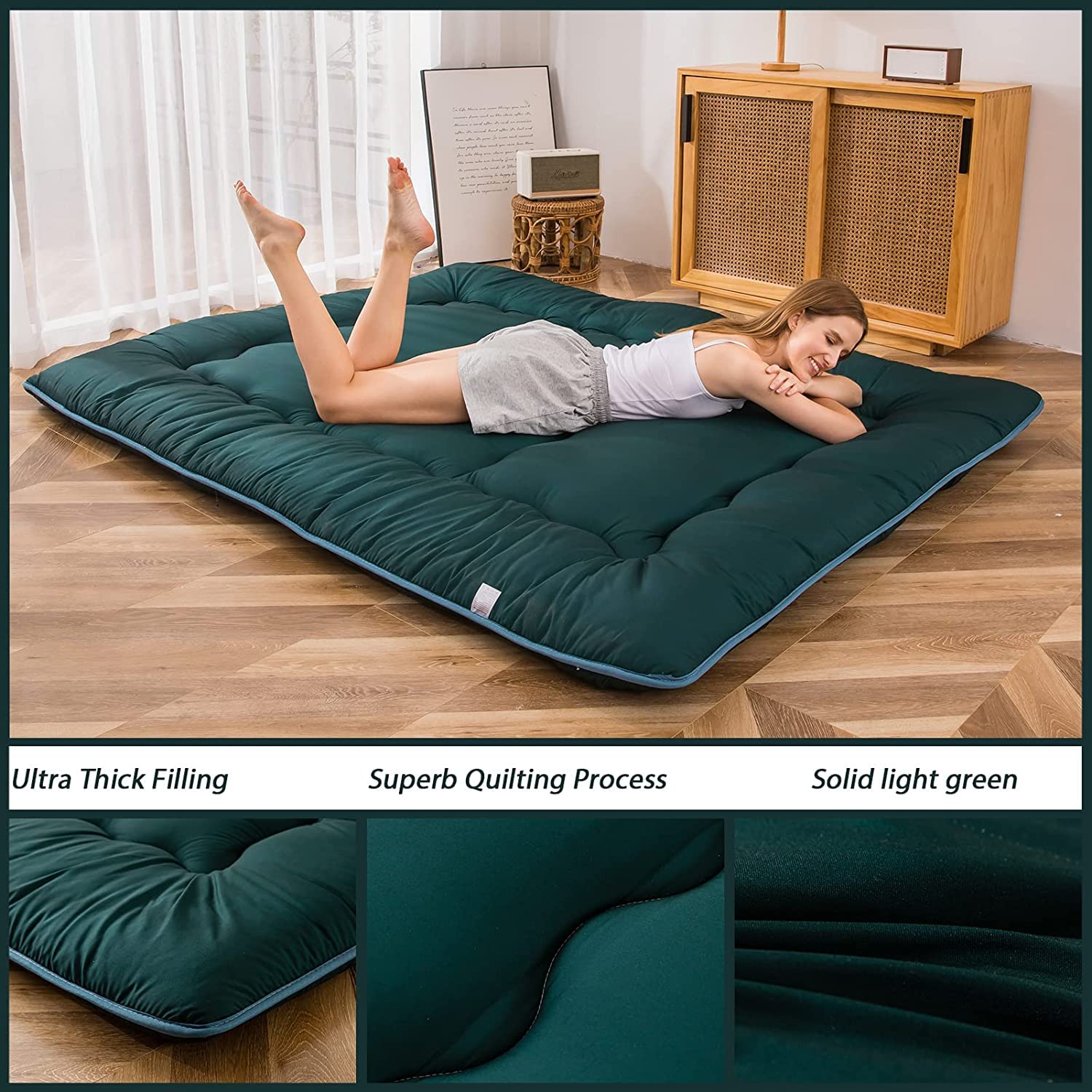 MAXYOYO Japanese Floor Mattress Futon Mattress Thicken Sleeping Pad